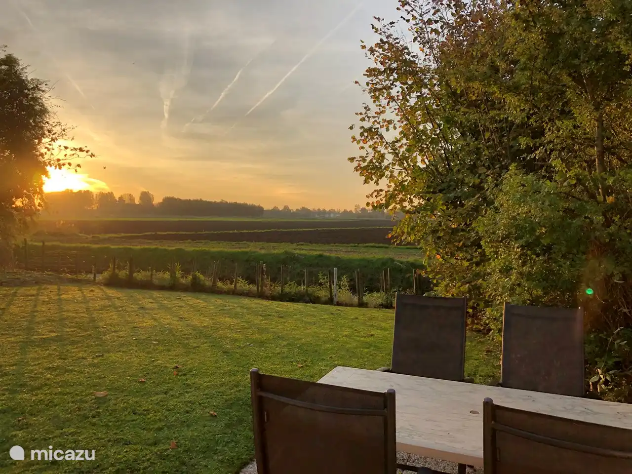 Sonnenaufgang vom Garten