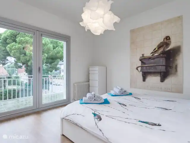Villa by the sea, near Barcelona in Spain, Barcelona, Castelldefels - villa Bedroom 2: One king size bed, access to balcony