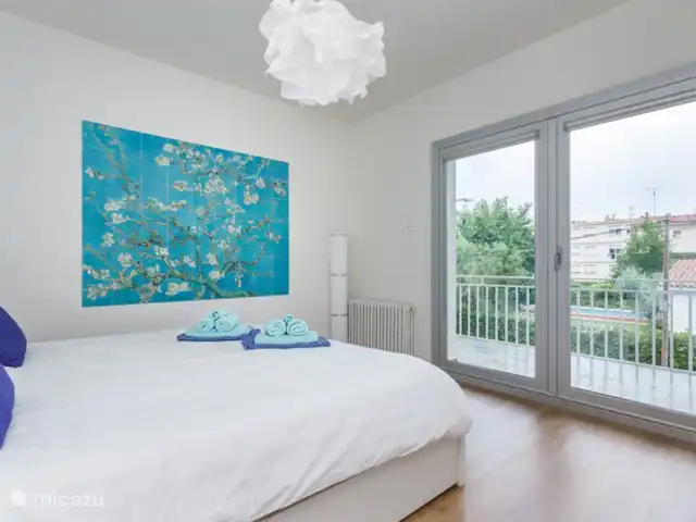 Villa by the sea, near Barcelona in Spain, Barcelona, Castelldefels - villa Bedroom 4 - One Kingsize Bed, Access to Balcony
