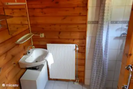Vakantiehuis Nederland, Gelderland, Winterswijk chalet De Specht badkamer
