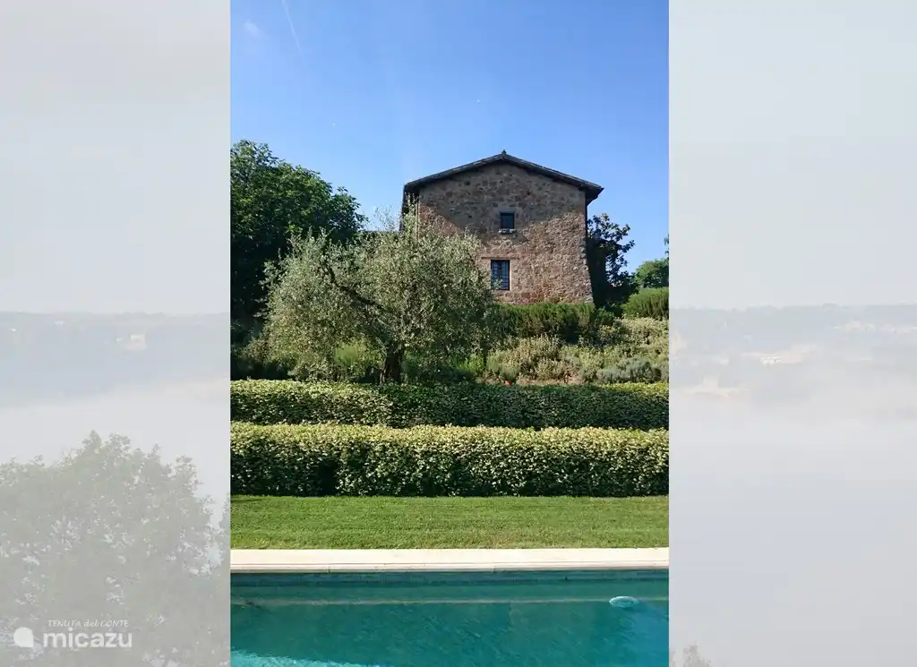 The villa (partly) seen from the south side where the swimming pool is located