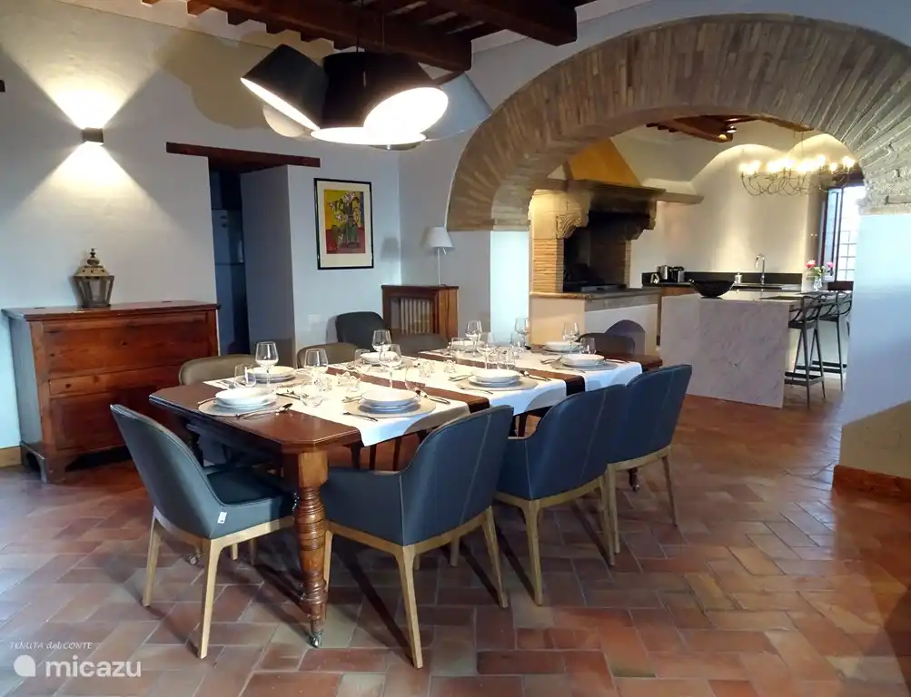 The dining room for at least 10 people