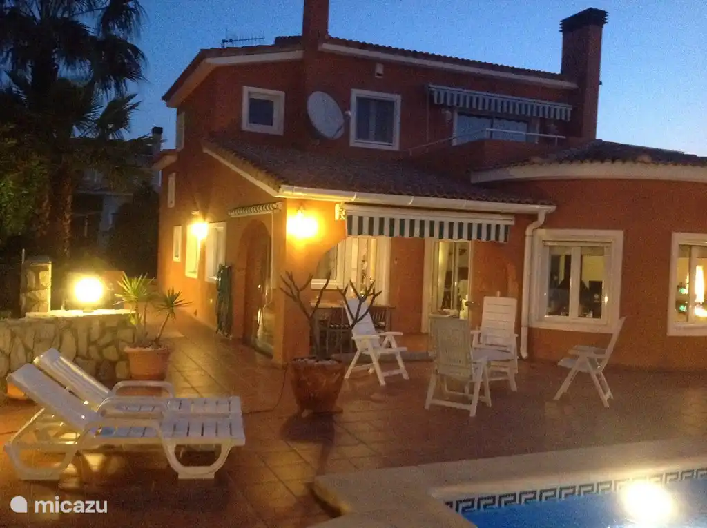 Cozy atmosphere on the terrace at night