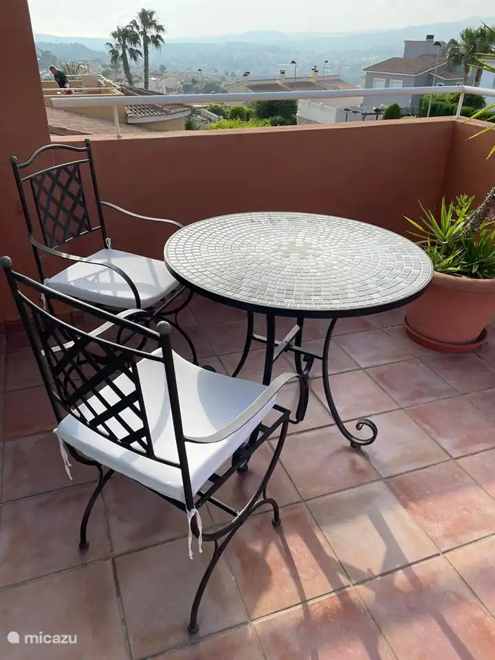 Set on balcony at master bedroom