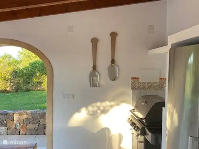 Casa Montgo huren in Spanje, Costa Blanca, Jávea - villa De overdekte buitenkeuken is ideaal gelegen op het zuiden, met uitzicht over de tuin en natuurlijk direct bij het zwembad, buitendouche en toilet.