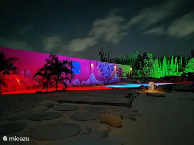 Casa Alto Vista | Aruba, Nord, Alto Vista - maison de vacances Le jardin la nuit