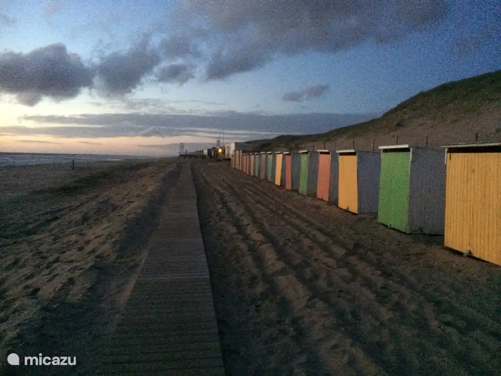 Cabines de plage en bord de mer