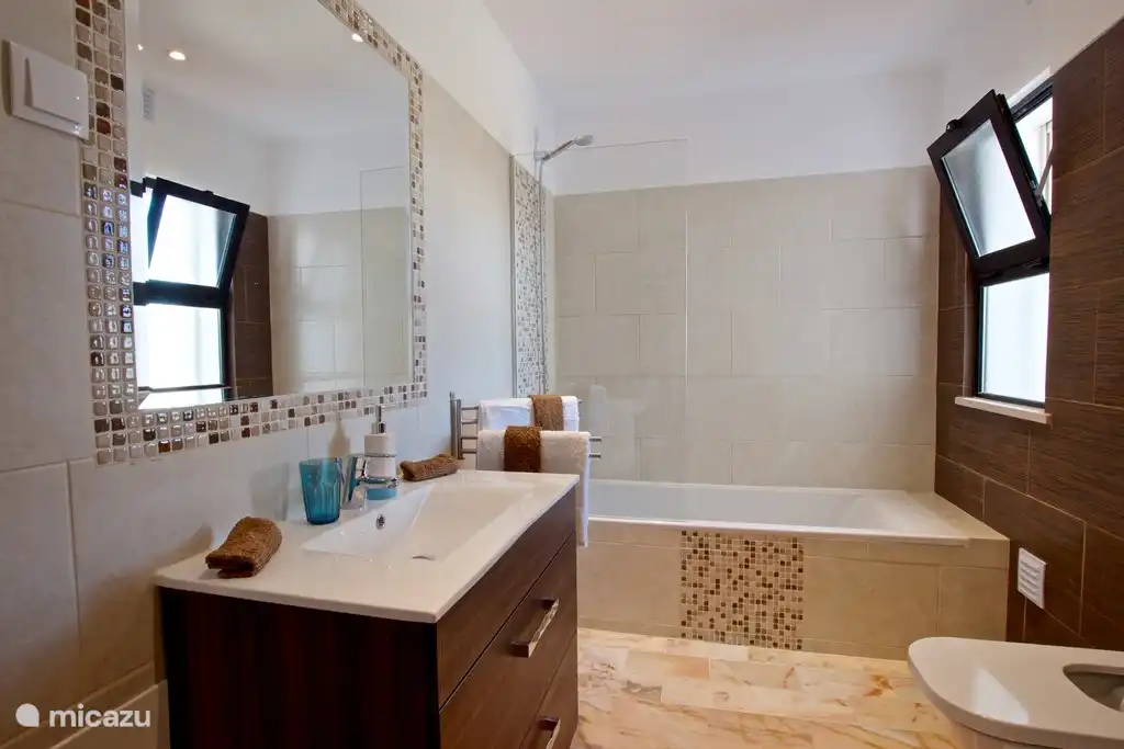 Cuarto de baño con bañera, ducha y WC