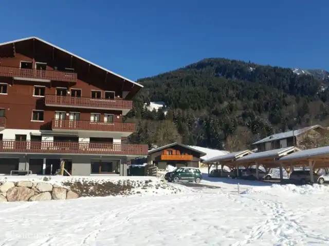 Le Percé Neige, Portes du Soleil | France, Haute-Savoie, La Chapelle-d'Abondance - appartement Immeuble Le Perce Neige (notre appartement est au rez-de-chaussée à droite sur cette photo)