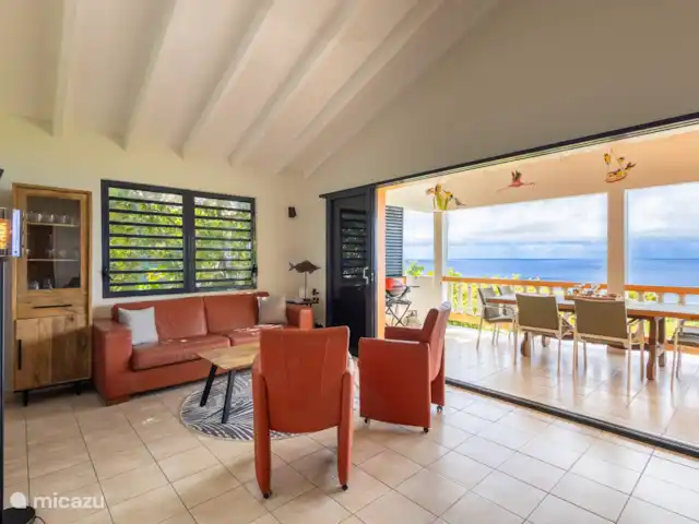 Villa Blenchi | Curaçao, Banda Abou (ouest), Coral Estate, Rif St.Marie - villa Salon avec vue sur la mer