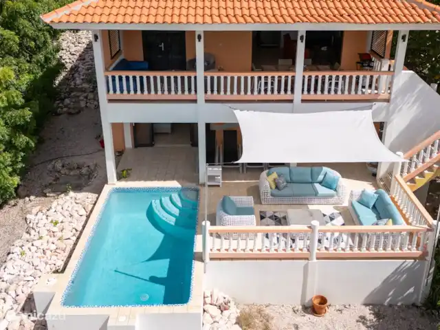 Villa Blenchi | Curaçao, Banda Abou (ouest), Coral Estate, Rif St.Marie - villa Porche et terrasse pour profiter de la vue et se détendre