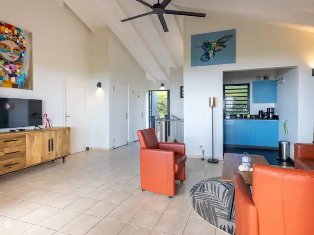 Villa Blenchi | Curaçao, Banda Abou (ouest), Coral Estate, Rif St.Marie - villa Salon avec cuisine semi-ouverte