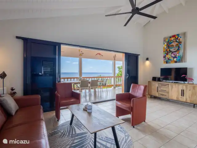 Villa Blenchi | Curaçao, Banda Abou (ouest), Coral Estate, Rif St.Marie - villa Salon avec vue sur la mer