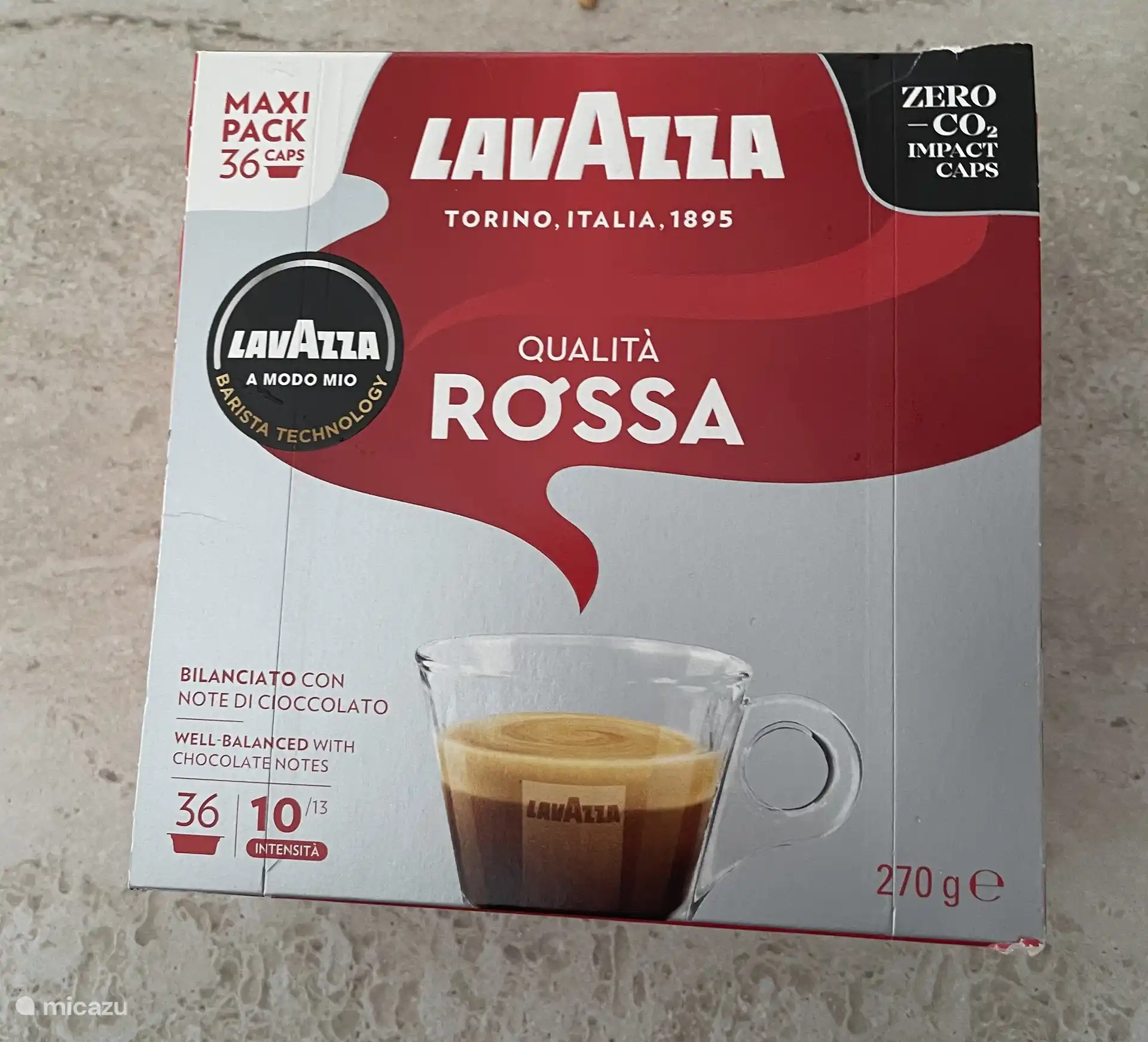 Koffiemachine van Lavazza die cupjes gebruikt zoals op foto