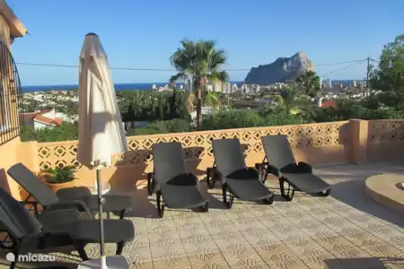 Vakantiehuis Spanje, Costa Blanca, Calpe villa Casa Hilothe teras met uitzicht