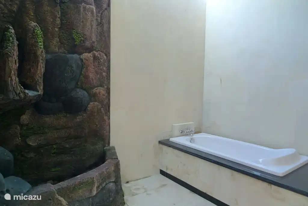 baño con bañera de barro y fuente Baische