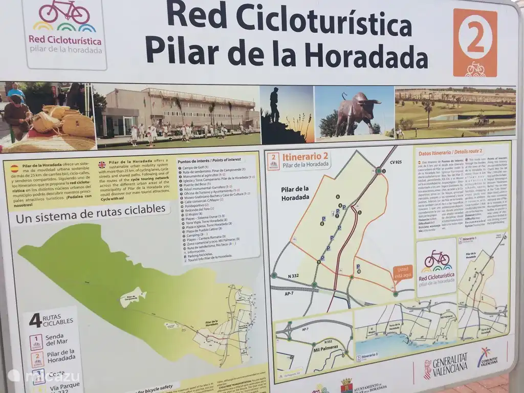 Mehrere schöne Radwege in und um Pilar de la Horadada