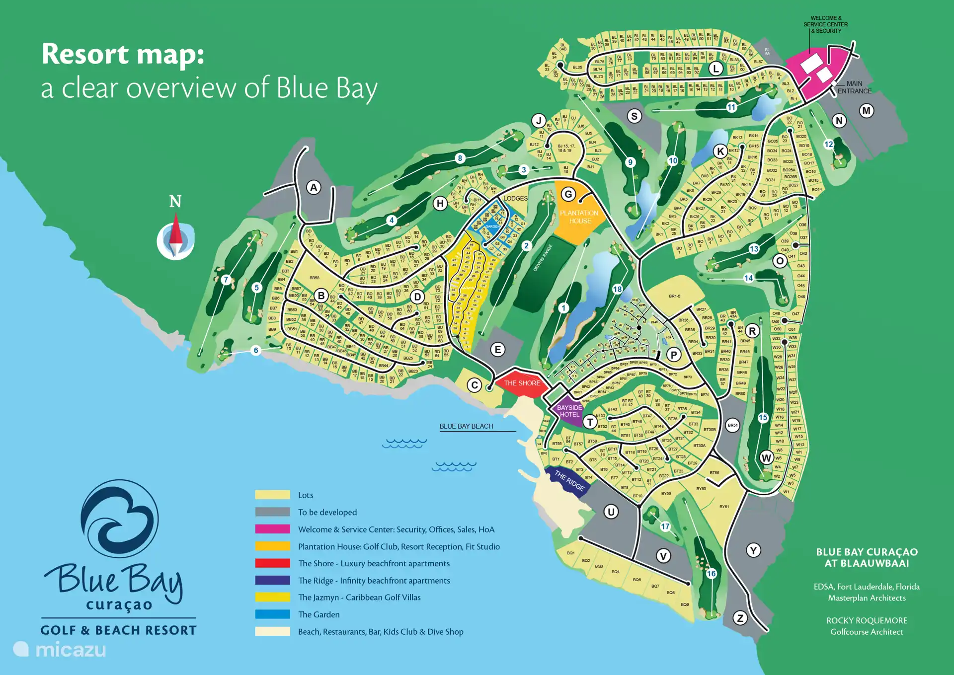 Plan de la station : Le Village se trouve dans la section P