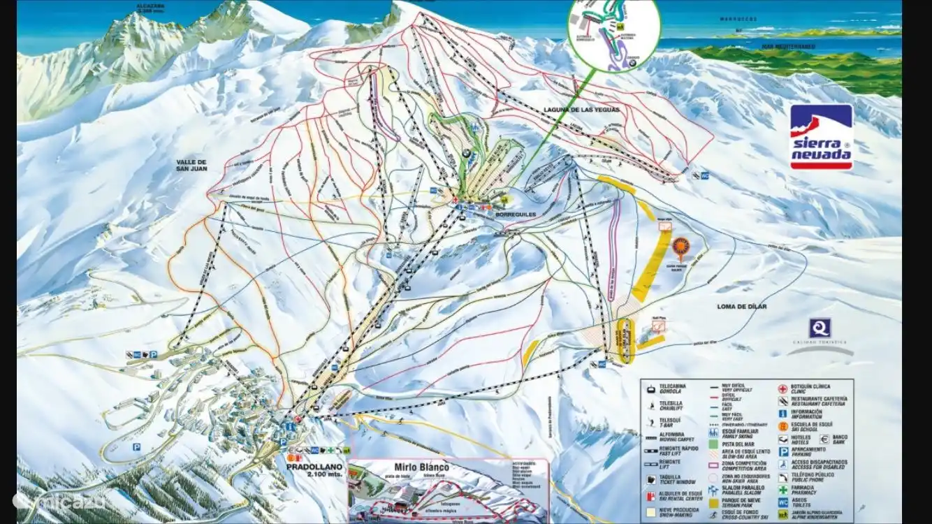 Skigebiet eine Autostunde entfernt. Schneesicher, da bis zu 3500m hoch!! Sierra Nevada ist das zweithöchste Berggebiet Europas und auch im Sommer großartig!