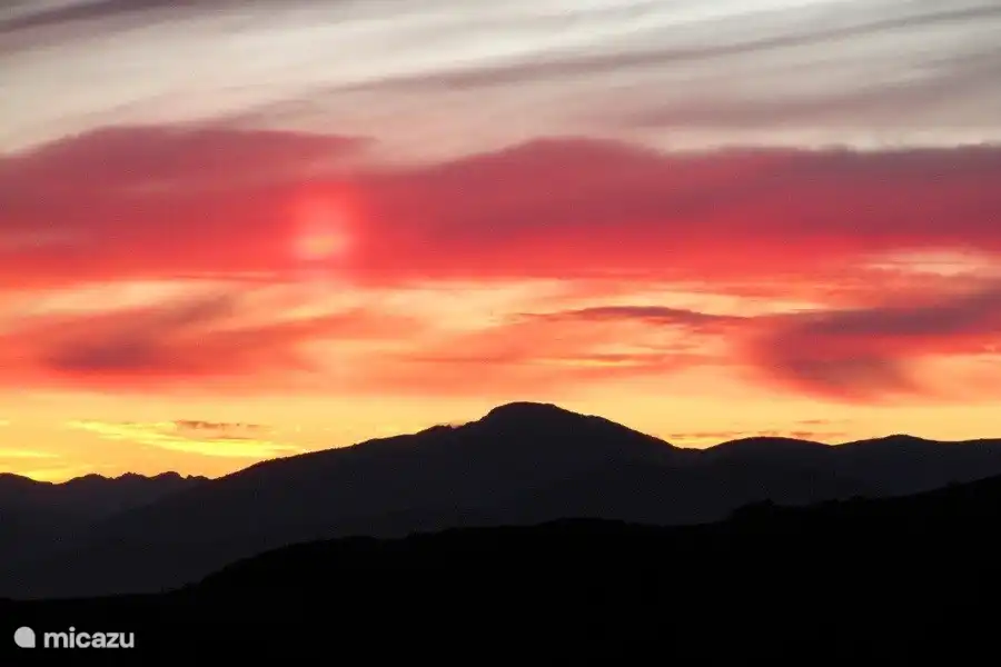 Sonnenuntergang von der Terrasse