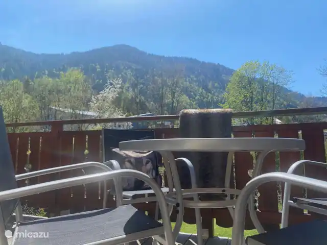 Berghaus Christel en Austria, Carintia, Arnoldstein - casa vacacional Vista desde el balcón del punto de los tres países.