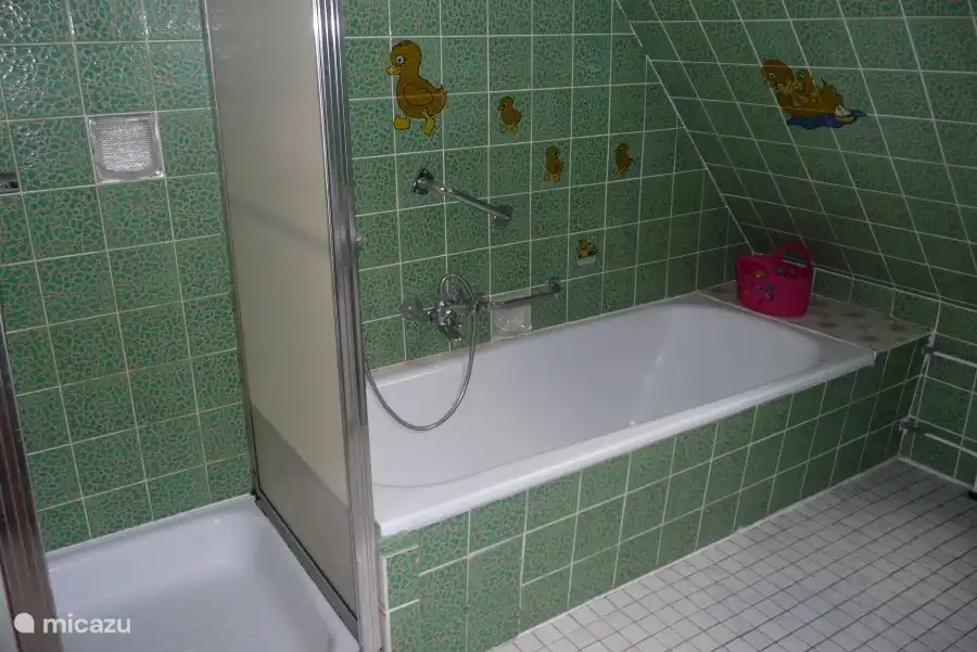 cuarto de ba&#241;o con inodoro, ba&#241;era y ducha