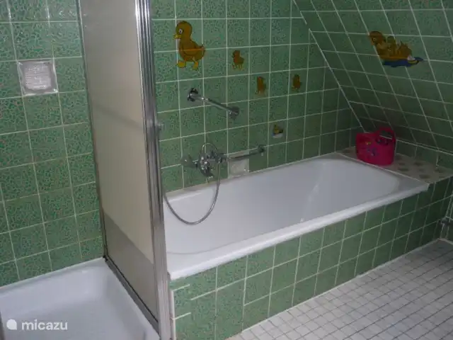 sémola de la casa en Alemania, Sauerland, Winterberg - casa vacacional cuarto de baño con inodoro, bañera y ducha