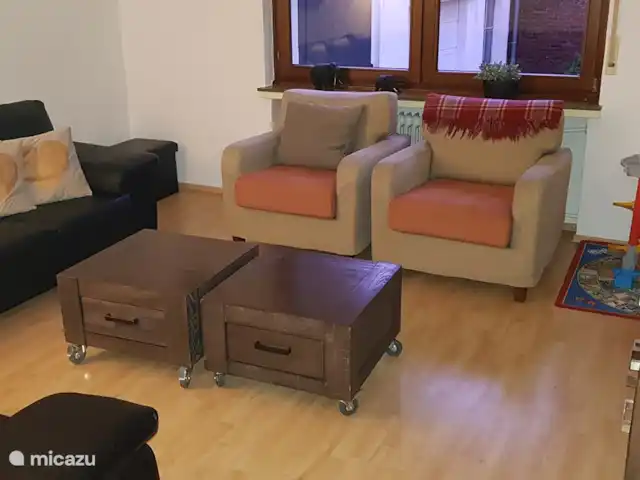 sémola de la casa en Alemania, Sauerland, Winterberg - casa vacacional Sala de estar 1 con TV de pantalla plana (inteligente) con antena parabólica, reproductor de DVD y google chromecast