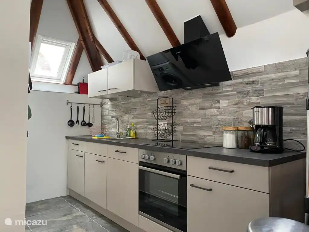 Küche mit Geschirrspüler, Kombibackofen.