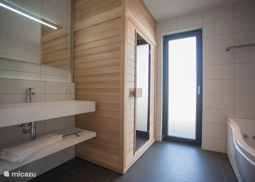 Salle de bain avec sauna