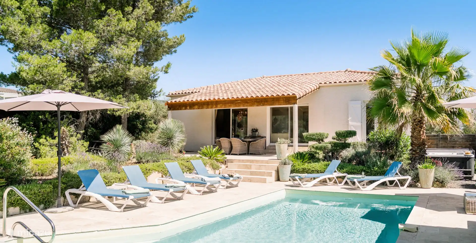 Villa Rosa in Frankreich, Aude, Pouzols-Minervois - Villa
