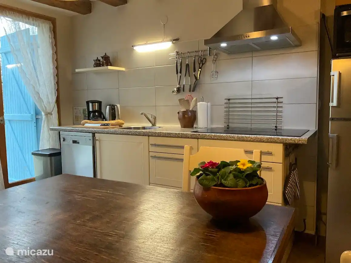 Of course, the kitchen is equipped with the necessary items: refrigerator; freezer; hob, dishwasher; kettle; coffee machine; pots and pans etc.