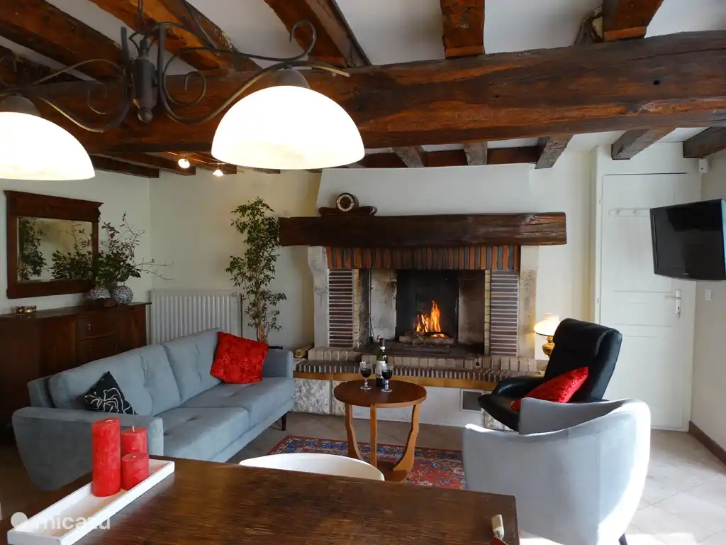 Large fireplace in the living room.