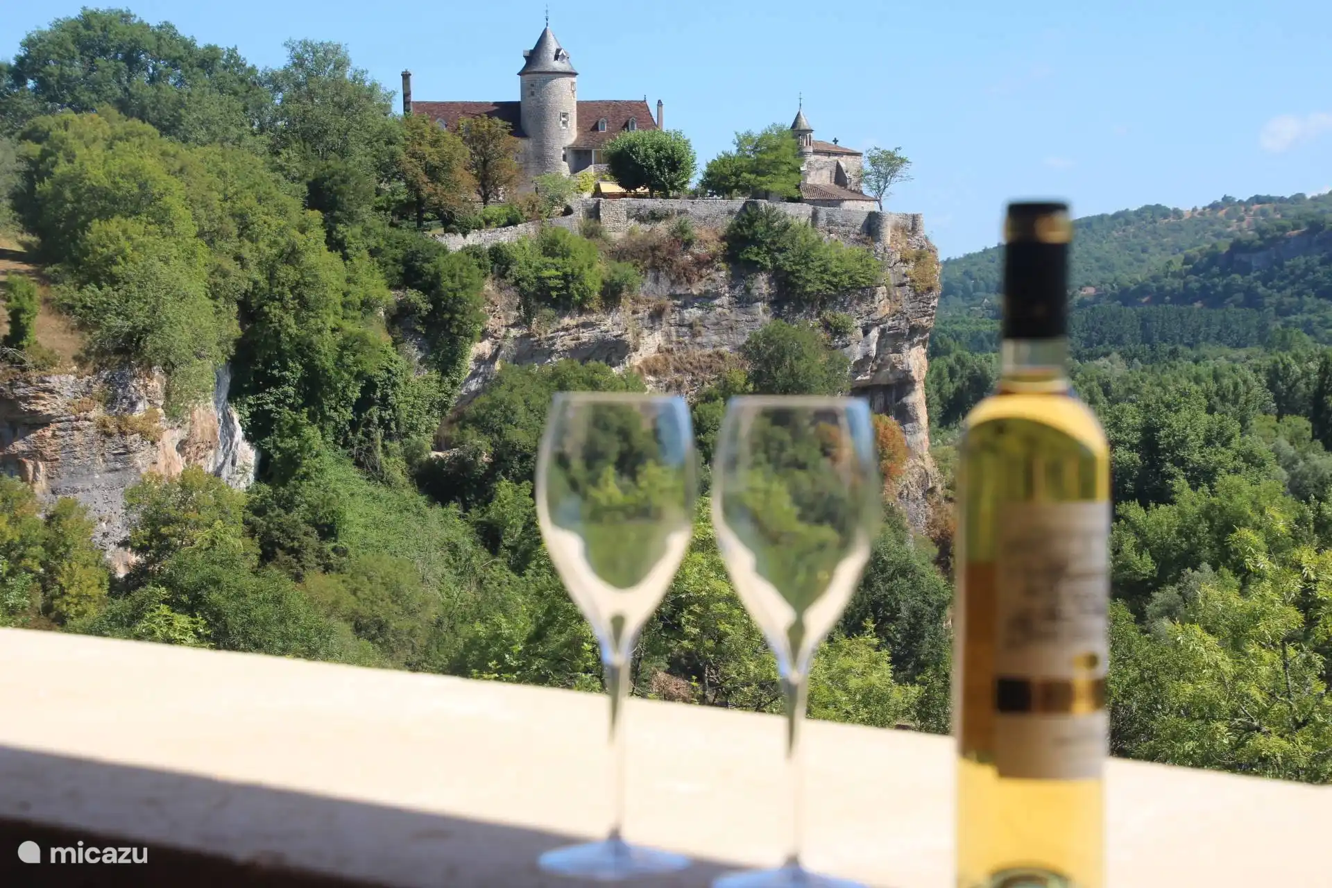 Uitzicht op kasteel en vallei