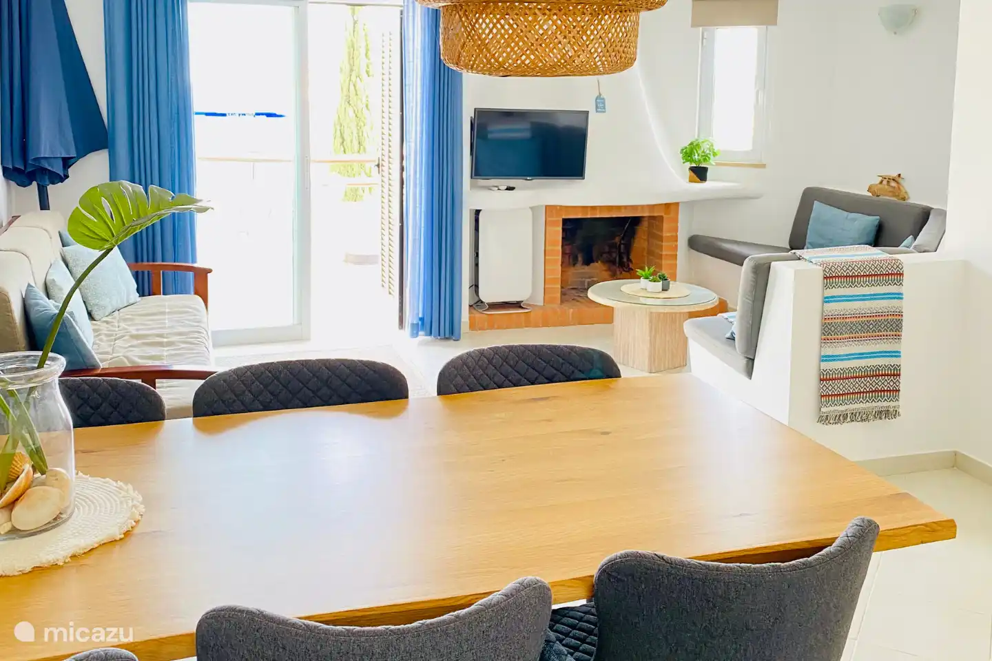 De gezellige woonkamer in onze vakantiewoning.