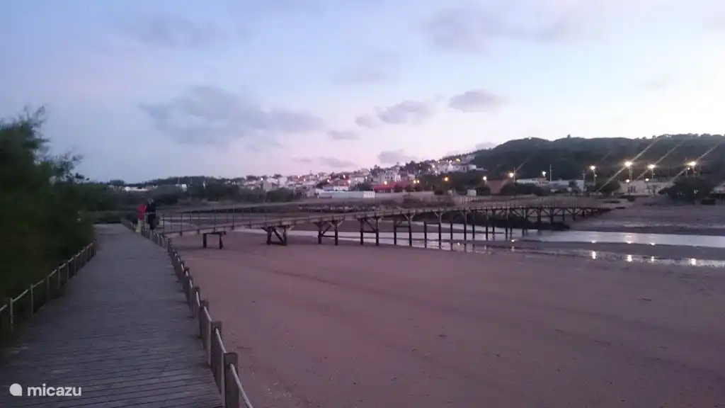belle baie entourée d'un pont en bois