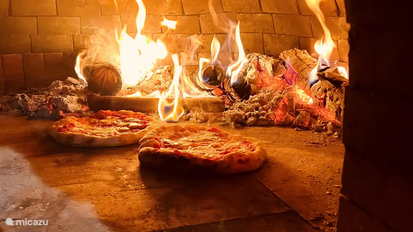 Hausgemachte Pizzen in unserem Holzofen