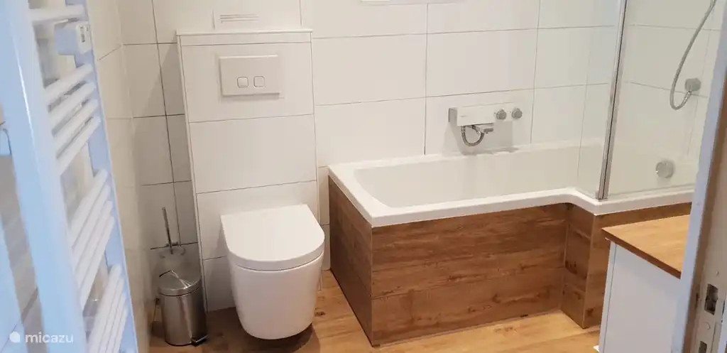 In 2019 vernieuwde badkamer met douche en toilet