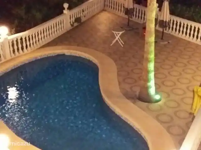 Gran Villa Beniarres with sea view in Spain, Costa Blanca, Moraira - villa Swimming pool at night light