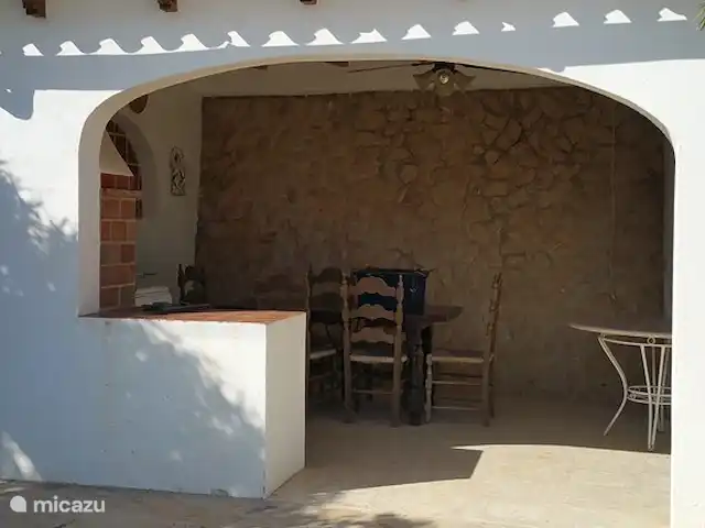 Gran Villa Beniarres with sea view in Spain, Costa Blanca, Moraira - villa outside kitchen
