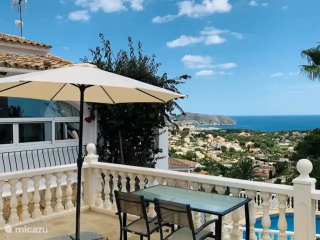 Gran Villa Beniarres with sea view in Spain, Costa Blanca, Moraira - villa Large terrace with sea view