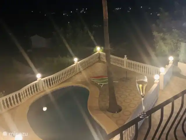 Gran Villa Beniarres with sea view in Spain, Costa Blanca, Moraira - villa Swimming pool at night, very romantic