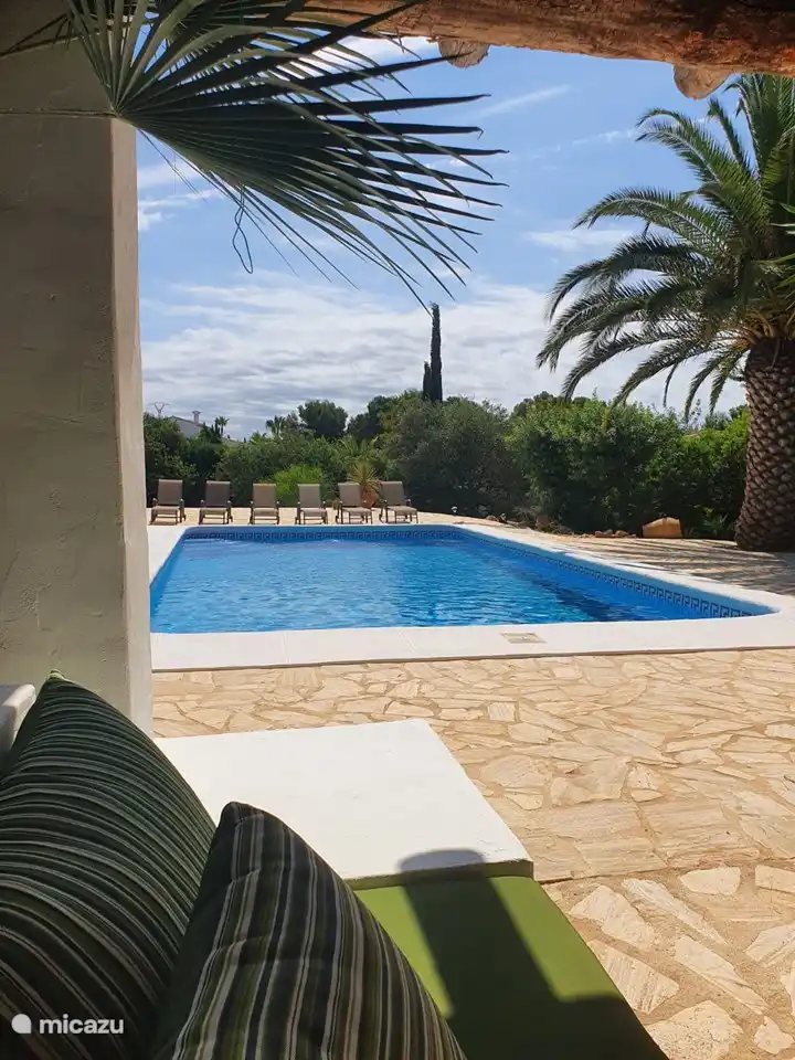 Piscine vue du coin salon