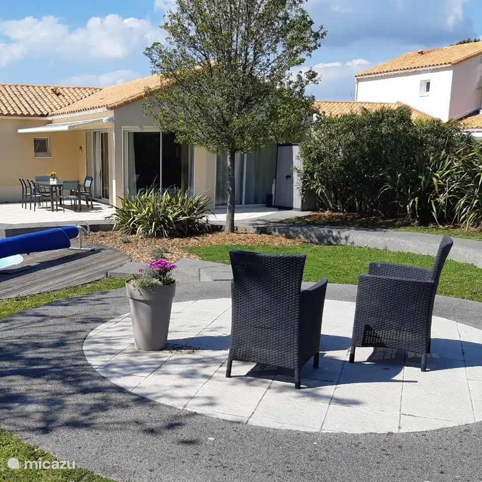 View from the back terrace to the villa