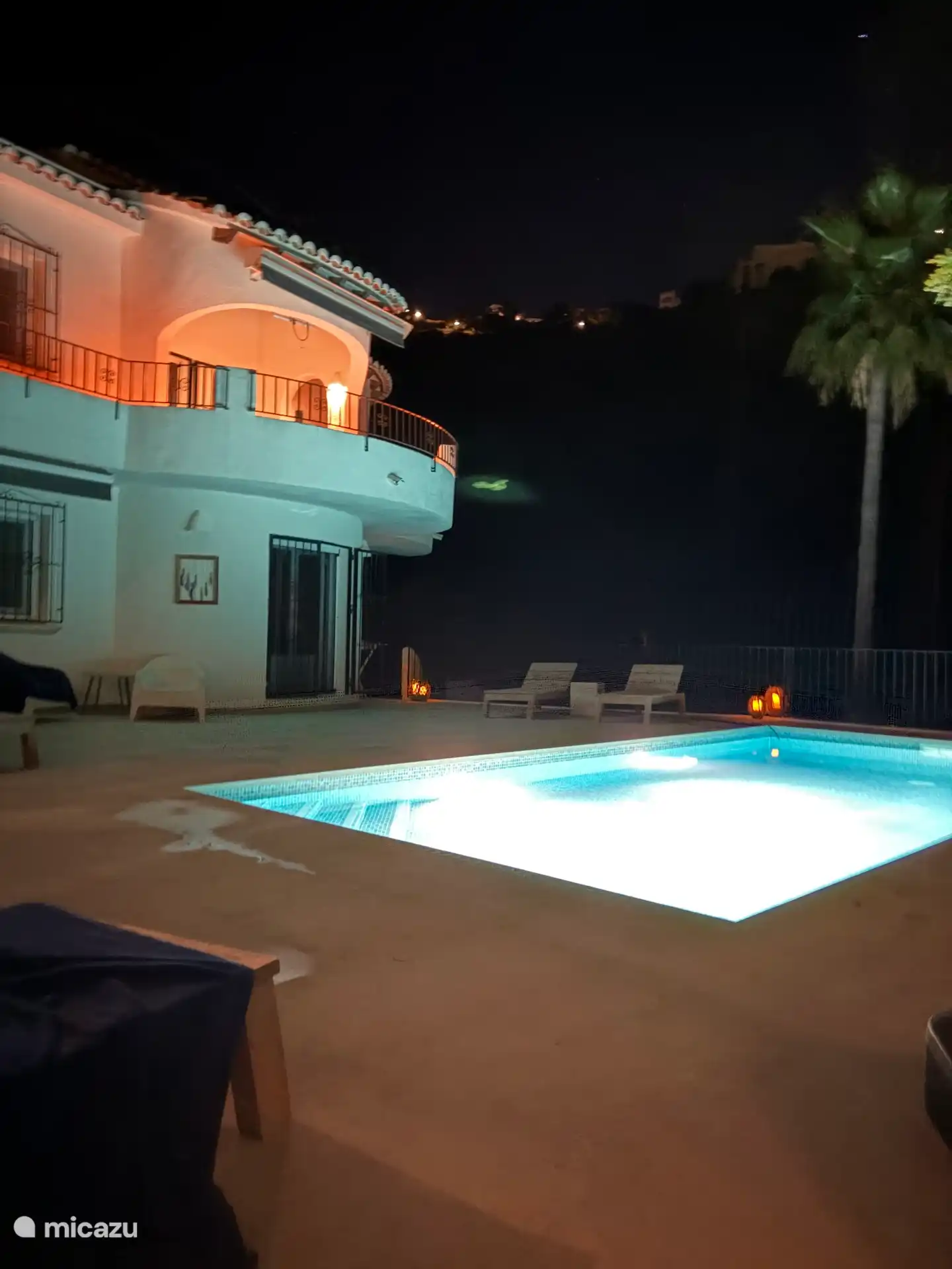Swimming pool at night