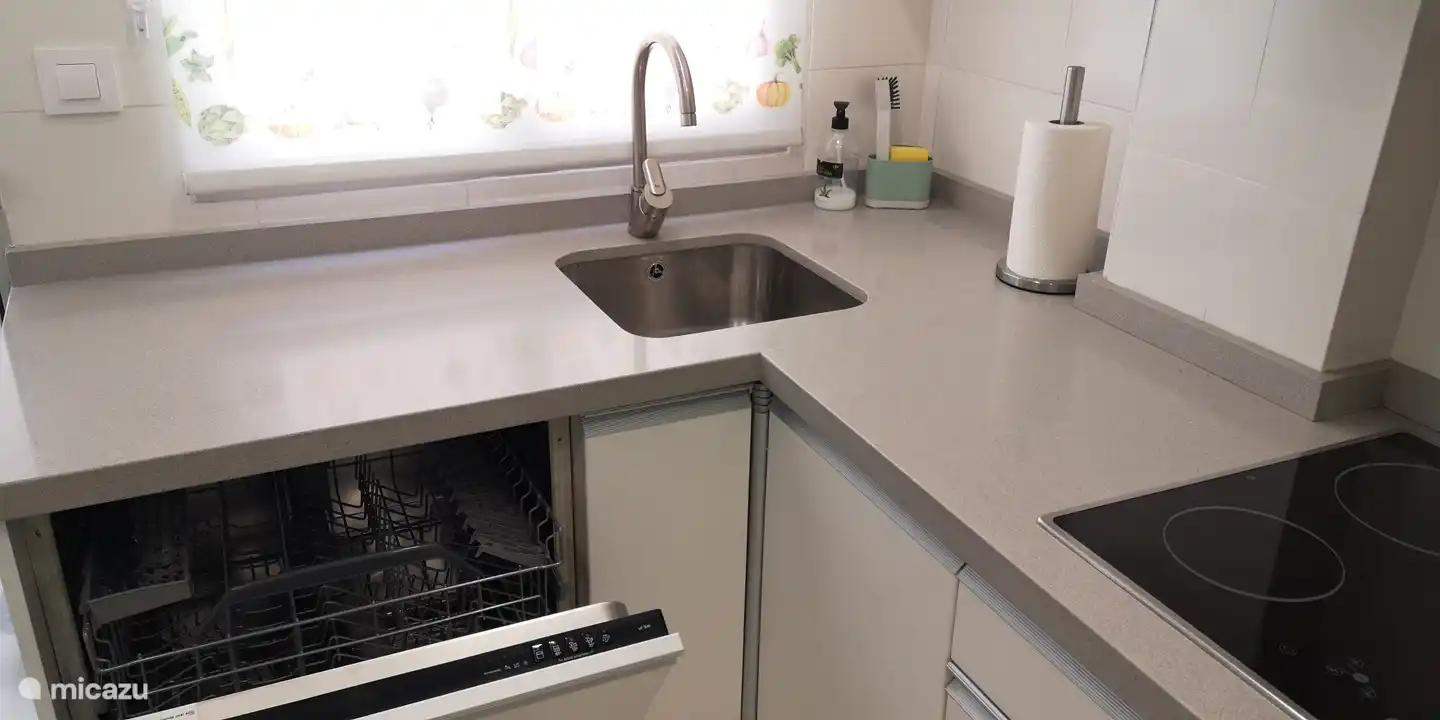 Der Geschirrspüler wird unten neben der Spüle platziert