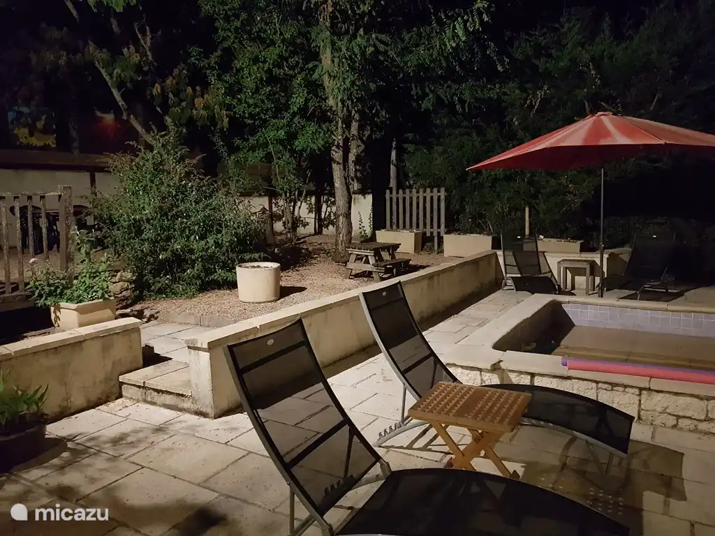 The terrace next to the house