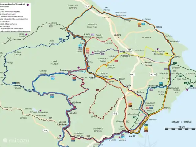 Villa Arbolada - plage, vélo et randonnée | Espagne, Costa Blanca, Alcalali - villa Les cyclistes peuvent aller dans toutes les directions depuis Alcalali (n'hésitez pas à nous contacter pour des conseils et des options de location)