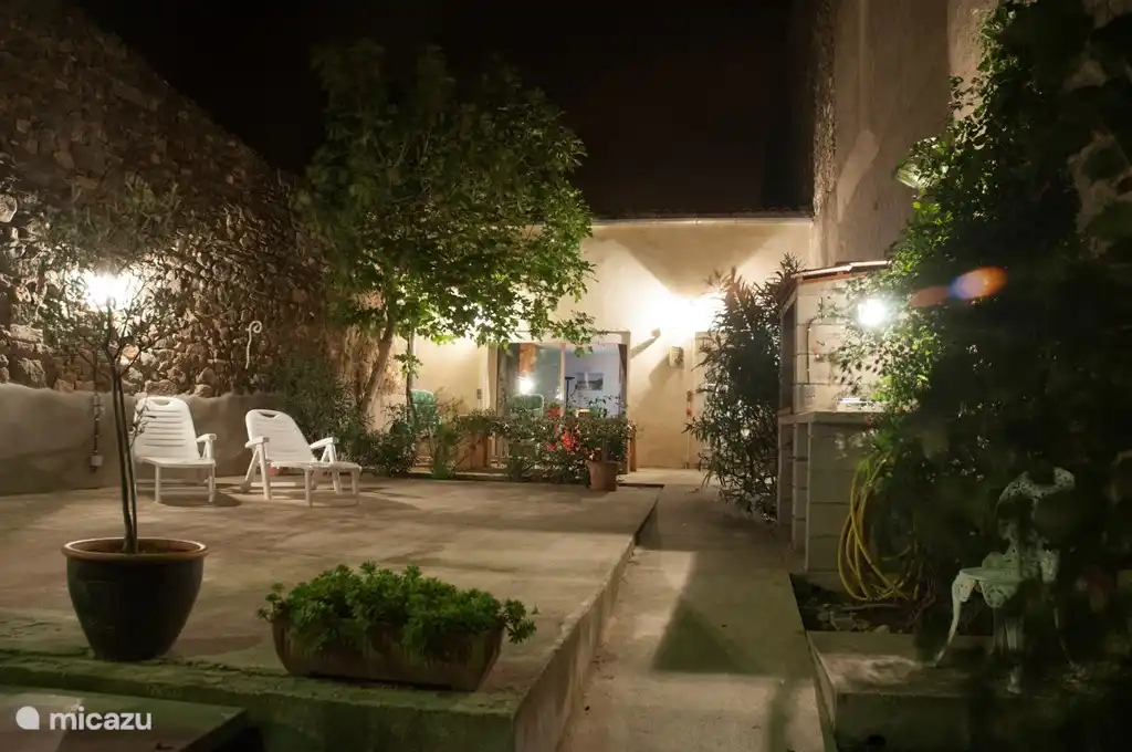 Garten vorne und im Abendlicht