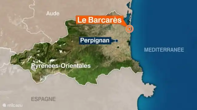 Map indicating the location of the Résidence La Pinède holiday park